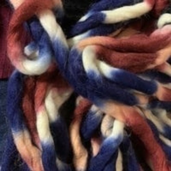 Steve Madden Black Scarf Tie Dye Fringe Winter - Picture 3 of 4